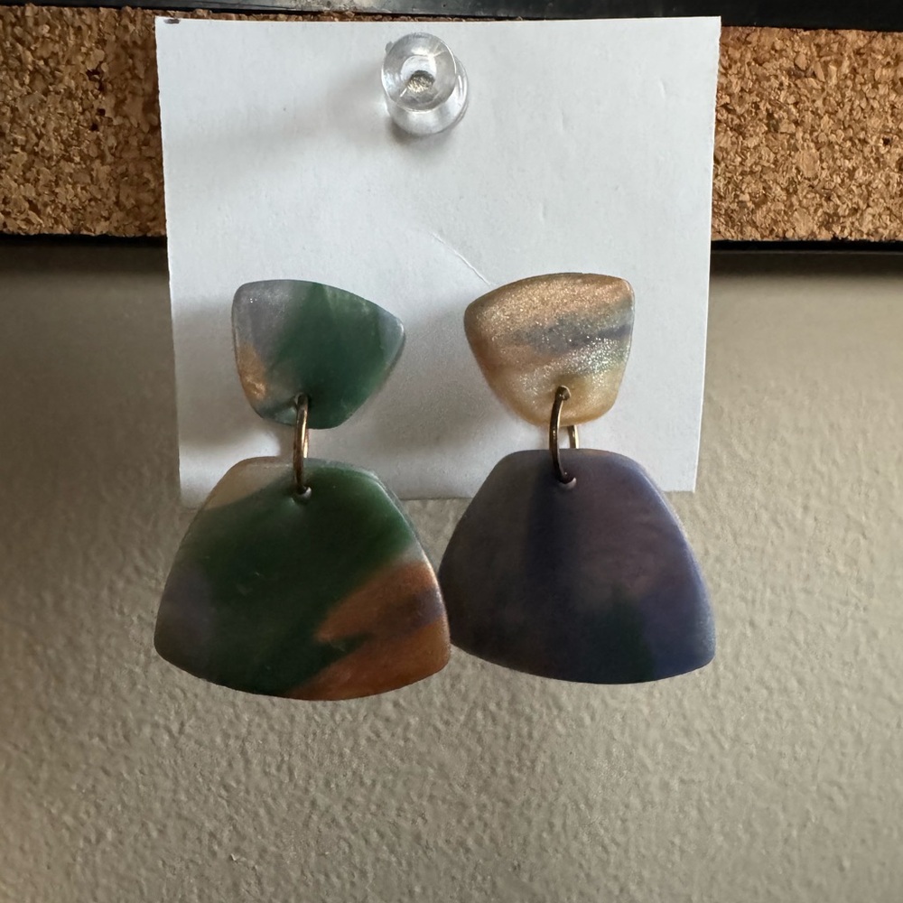 Multicolor Geometric Dangle Earrings